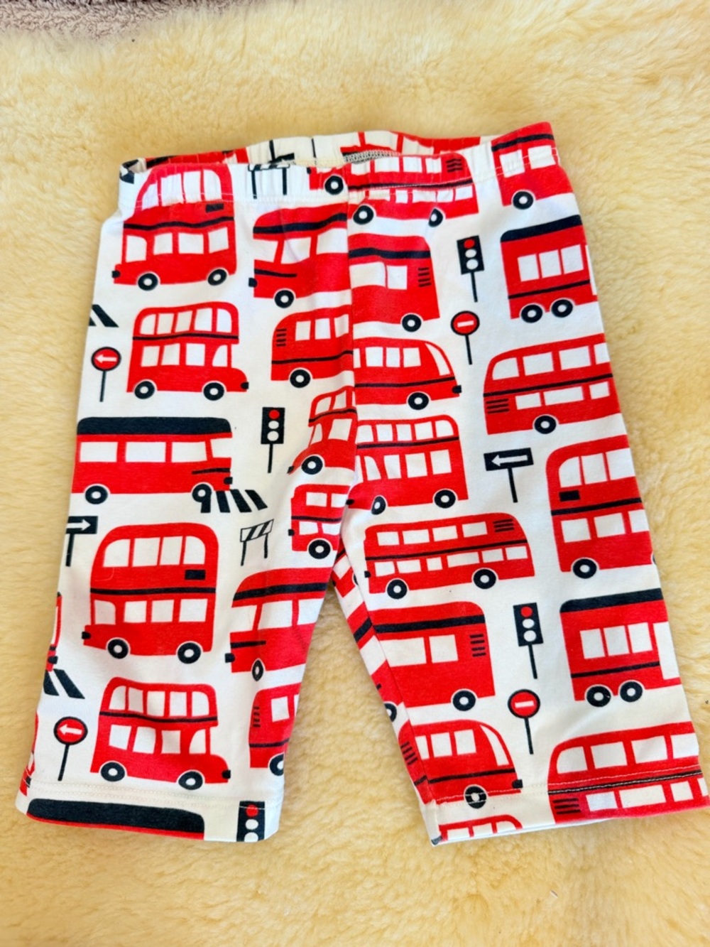 (SET OF TWO) WWF Bike Shorts Double Decker & Red. Organic Cotton. Size 6